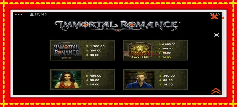 Slot machine Immortal Romance with access to free game online, picture 6