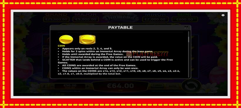 Slot machine Immortal Ways Diamonds Easter with access to free game online, picture 6