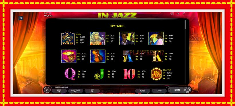 Slot machine In Jazz with access to free game online, picture 6