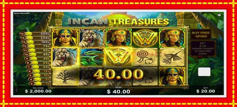 Slot machine Incan Treasures with access to free game online, picture 3