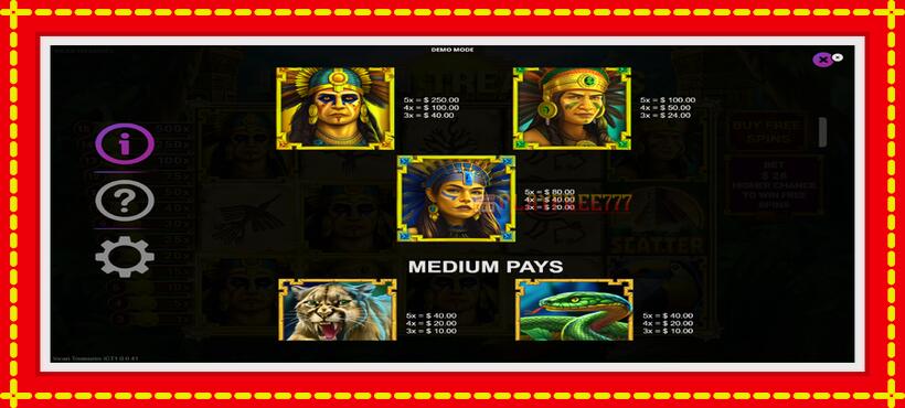 Slot machine Incan Treasures with access to free game online, picture 6