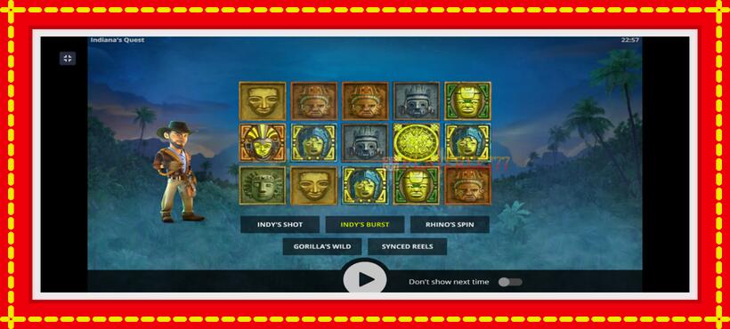 Slot machine Indiana’s Quest with access to free game online, picture 1