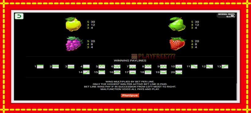 Slot machine Infernal Fruits with access to free game online, picture 7