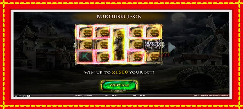 Slot machine Jack OLantern Vs the Headless Horseman with access to free game online, picture 1