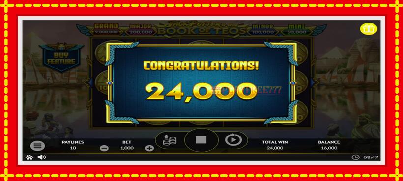 Slot machine Jack Potter & The Book of Teos with access to free game online, picture 5