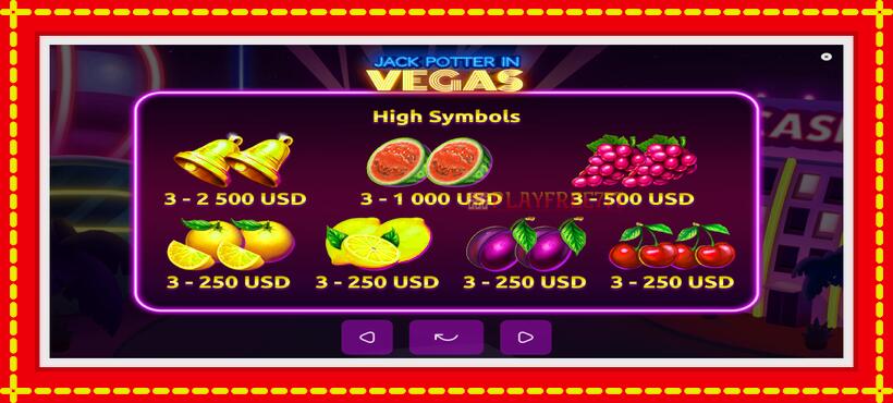 Slot machine Jack Potter in Vegas with access to free game online, picture 6