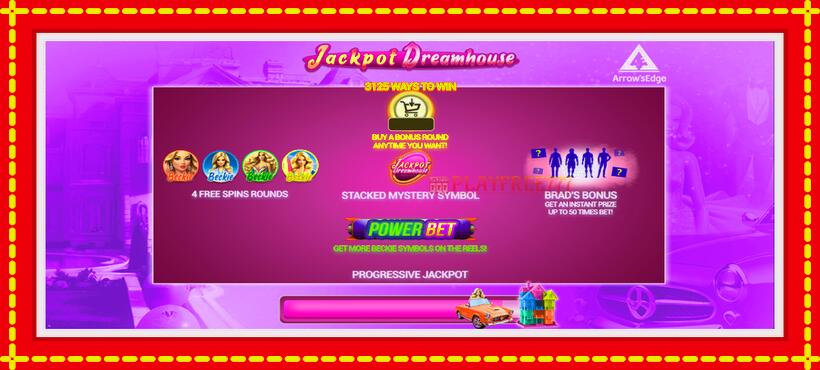 Slot machine Jackpot Dreamhouse with access to free game online, picture 1