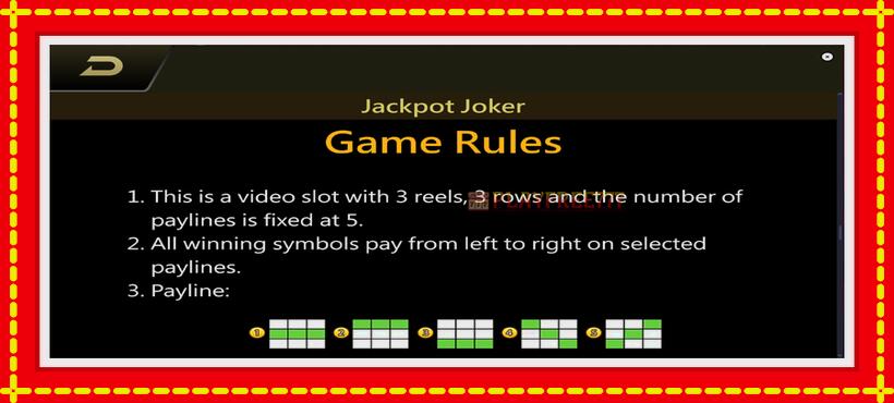 Slot machine Jackpot Joker with access to free game online, picture 7