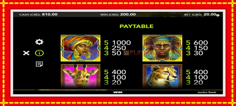 Slot machine Jambo Reels with access to free game online, picture 5