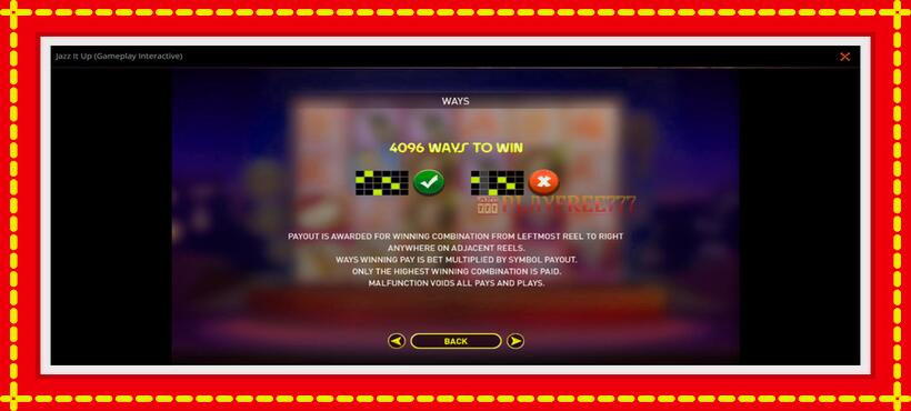 Slot machine Jazz It Up with access to free game online, picture 7