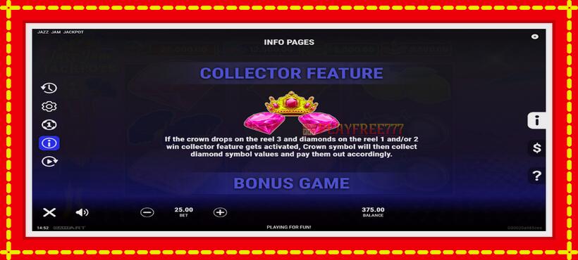 Slot machine Jazz Jam Jackpots with access to free game online, picture 5