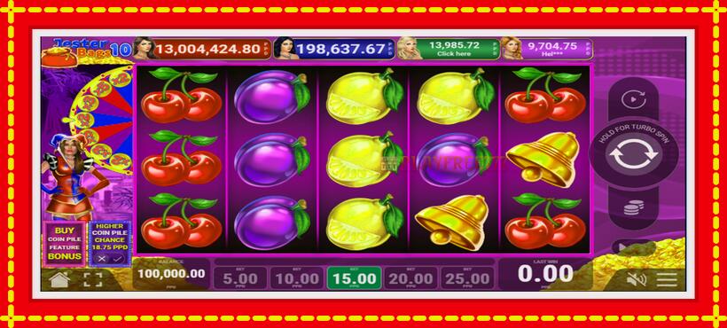 Slot machine Jester Bags 10 with access to free game online, picture 1