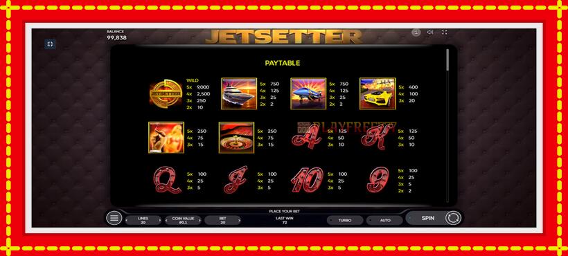 Slot machine Jetsetter with access to free game online, picture 6