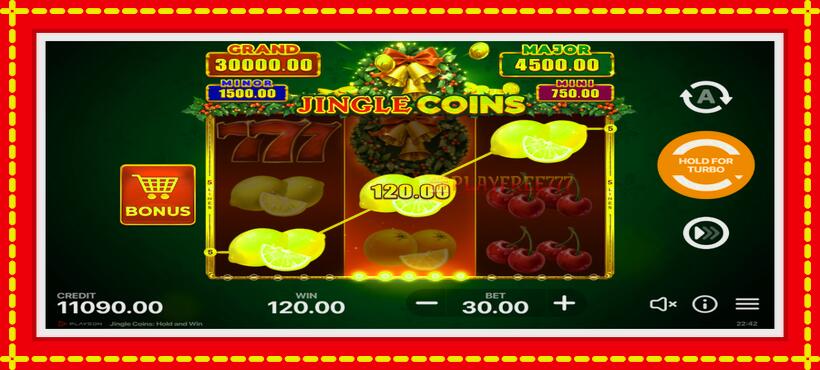 Slot machine Jingle Coins with access to free game online, picture 3