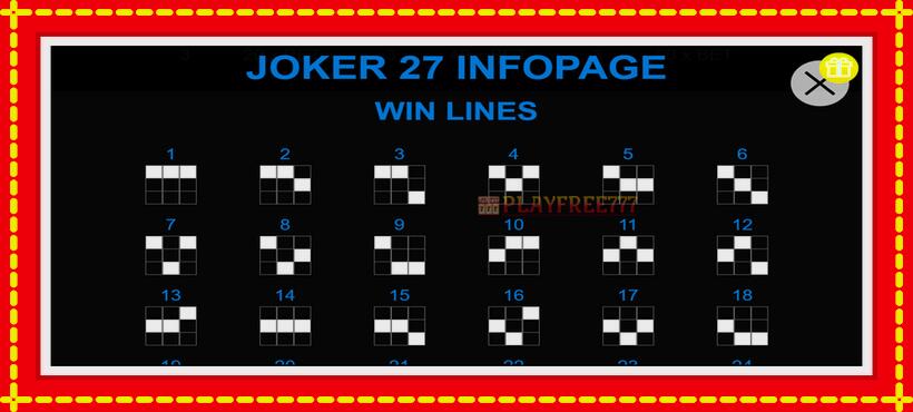 Slot machine Joker 27 with access to free game online, picture 3