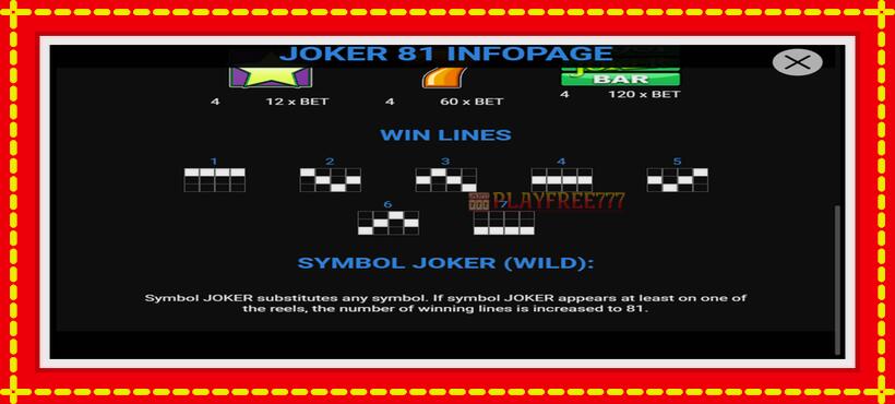 Slot machine Joker 81 with access to free game online, picture 4