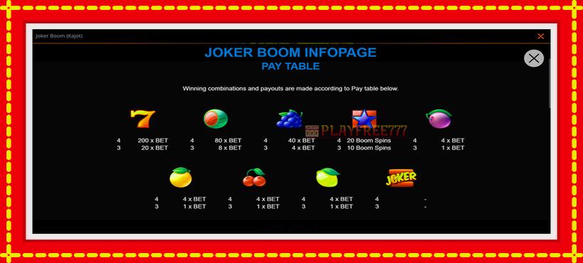 Slot machine Joker Boom with access to free game online, picture 2