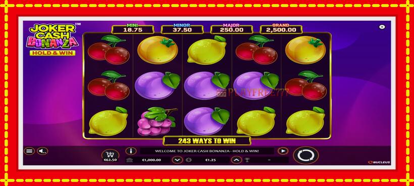 Slot machine Joker Cash Bonanza - Hold & Win with access to free game online, picture 1