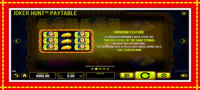 Slot machine Joker Hunt with access to free game online, picture 6