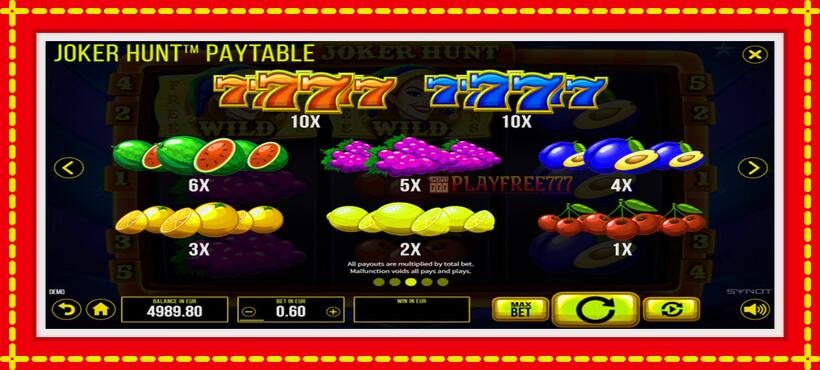 Slot machine Joker Hunt with access to free game online, picture 7