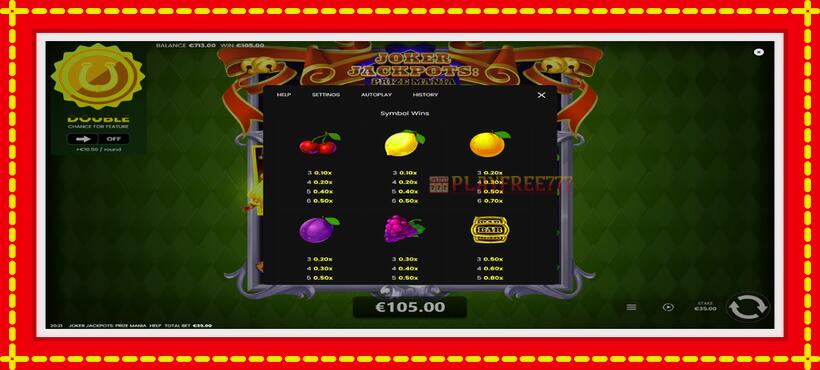 Slot machine Joker Jackpots: Prize Mania with access to free game online, picture 5