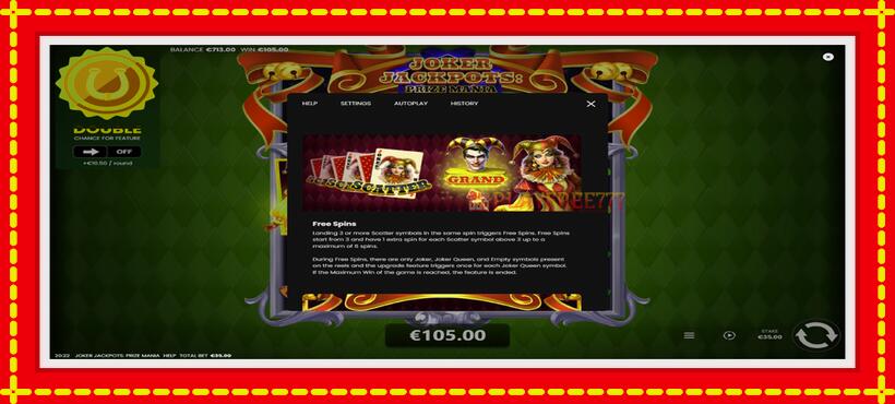 Slot machine Joker Jackpots: Prize Mania with access to free game online, picture 6