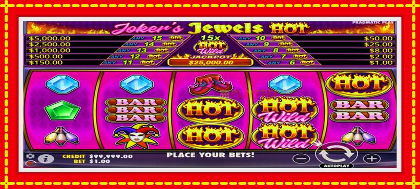 Slot machine Jokers Jewels Hot with access to free game online, picture 1