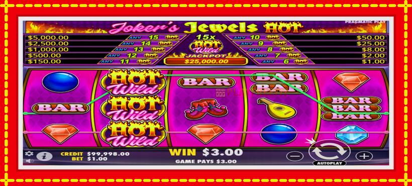 Slot machine Jokers Jewels Hot with access to free game online, picture 2