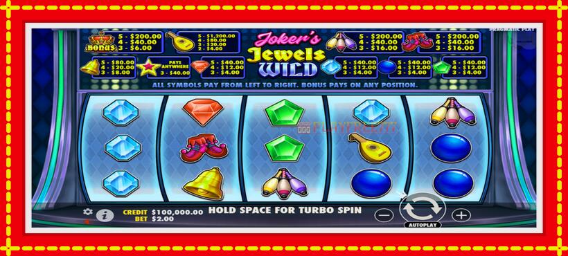 Slot machine Jokers Jewels Wild with access to free game online, picture 1