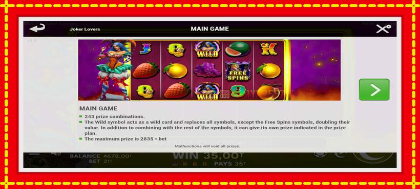 Slot machine Jokers Lovers with access to free game online, picture 6