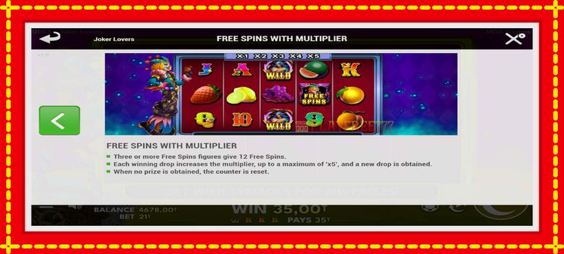 Slot machine Jokers Lovers with access to free game online, picture 7