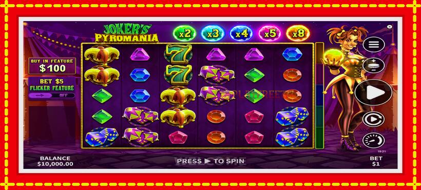 Slot machine Jokers Pyromania with access to free game online, picture 2