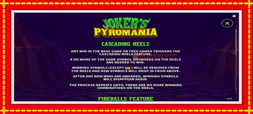 Slot machine Jokers Pyromania with access to free game online, picture 5