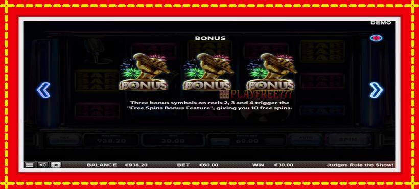 Slot machine Judges Rule the Show with access to free game online, picture 6