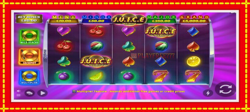 Slot machine J.U.I.C.E. Trio Bonus with access to free game online, picture 1