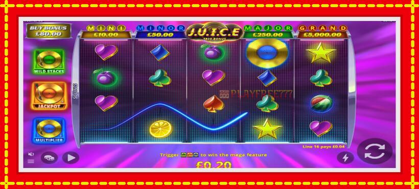 Slot machine J.U.I.C.E. Trio Bonus with access to free game online, picture 2