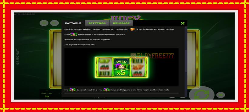 Slot machine Juicy Joker with access to free game online, picture 6