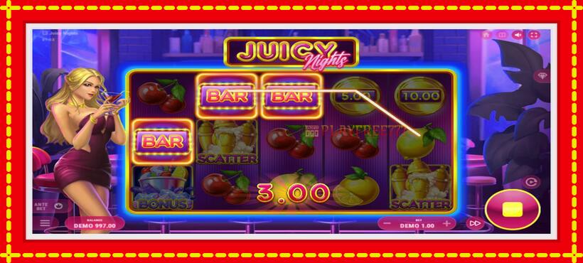 Slot machine Juicy Nights with access to free game online, picture 3