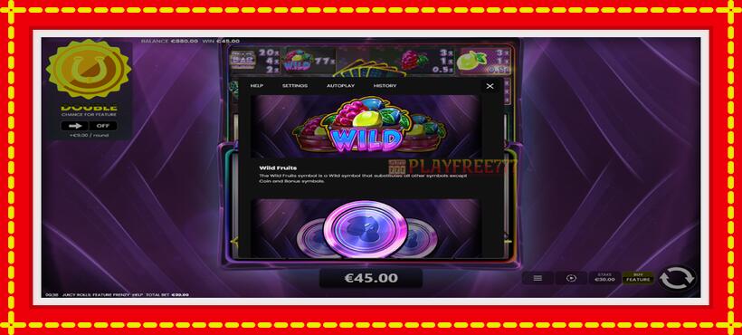 Slot machine Juicy Rolls: Feature Frenzy with access to free game online, picture 6