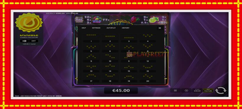 Slot machine Juicy Rolls: Feature Frenzy with access to free game online, picture 7