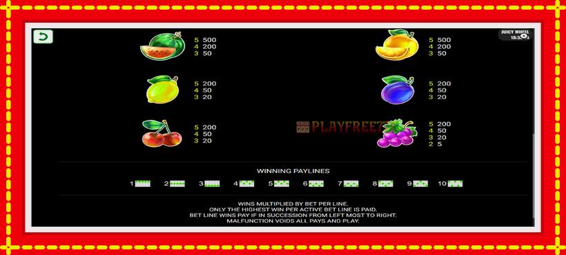 Slot machine Juicy Wheel with access to free game online, picture 7