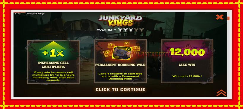 Slot machine Junkyard Kings with access to free game online, picture 1