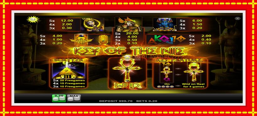 Slot machine Key of the Nile with access to free game online, picture 4