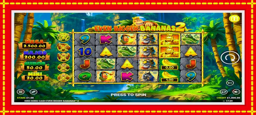 Slot machine King Kong Cash Even Bigger Bananas 2 with access to free game online, picture 1