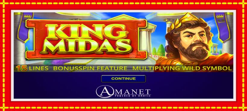 Slot machine King Midas with access to free game online, picture 1