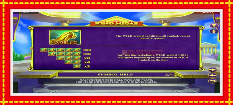 Slot machine King Midas with access to free game online, picture 5