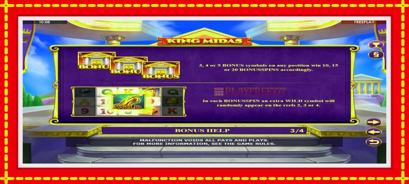 Slot machine King Midas with access to free game online, picture 6