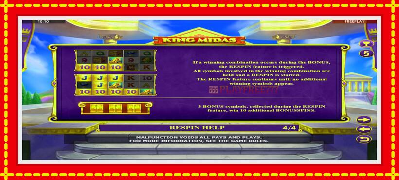 Slot machine King Midas with access to free game online, picture 7