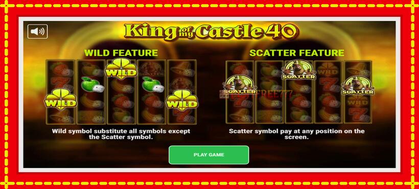 Slot machine King of My Castle 40 with access to free game online, picture 1