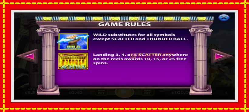 Slot machine King of the God Zeus with access to free game online, picture 3